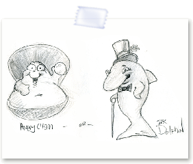 Happy Clam and Sir Dolpin